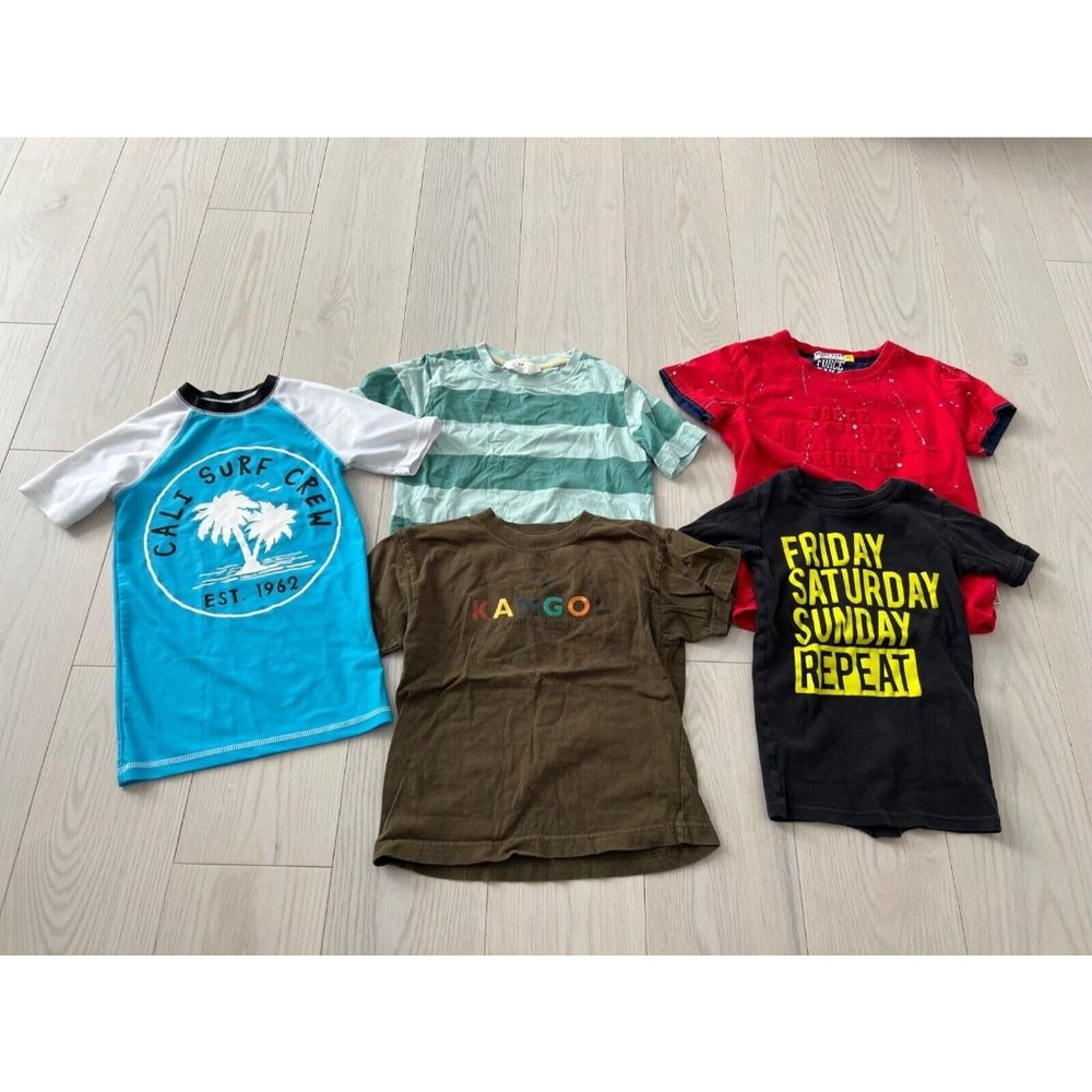 Kangol, H&M etc.... Set of 5 Boy's Tee Shirt & Swim Shirt 7-8 yrs